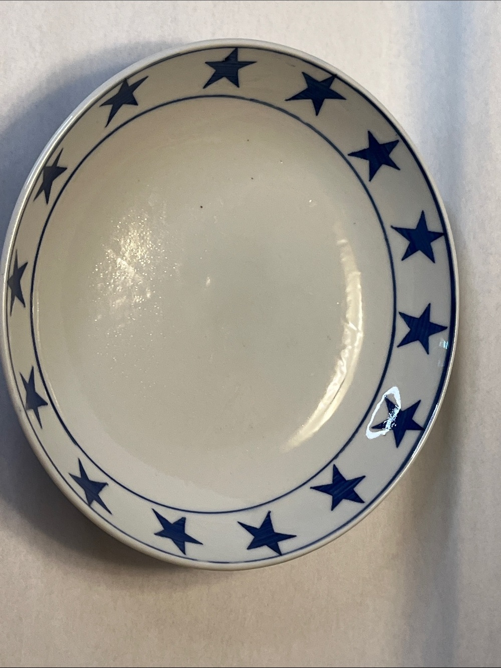 VTG Pier 1 Imports Celebration Navy Blue Star Large Serving Bowl - 10”